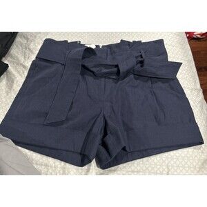 New W Tag Tocca Vintage Blue Stripe Shorts w Sash Belt Cotton Size 4  High Waist